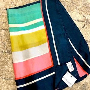 Liz Claiborne Navy- Multi Color Polyester Scarf